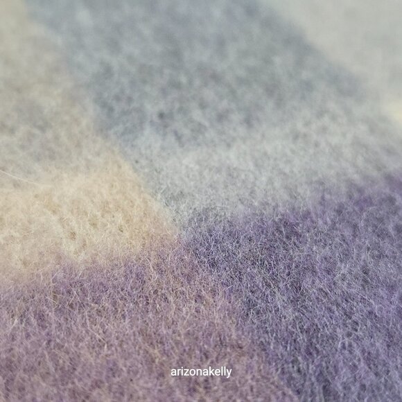 Luxurious Cashmere Scarf Purple Plaid Thick Plush - Picture 2 of 13